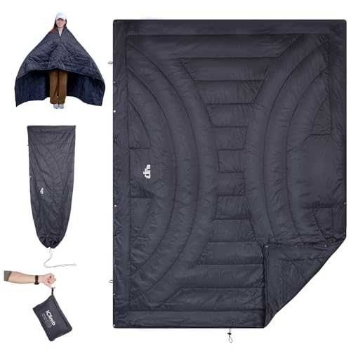 iClimb 3M Thinsulate Insulation Warm Camping Blanket Ultralight Compact - color: Dark Grey, size: 72.8” × 55”, 1 lb