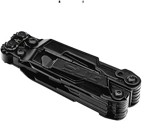 SOG PowerPint Mini Compact Stainless Steel Multi-Tool, 18 Lightweight Specialty Tools & SOG Multitool Pliers Pocket Knife, Black - color: Black, style: Multi-Tool