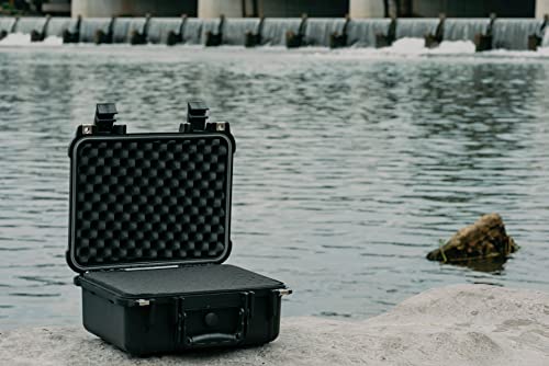 MEIJIA Portable All Weather Waterproof Protective Case,Hard Case,Camera Case With Customized Fit Foam,Fit Use of Drones,Camera,Equipments,Pistols,Elegant Black,13.35 x11.63x5.98inches - color: black