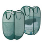 Upgraded 100L Extra Large Collapsible Laundry Baskets, 2 Pack XL Mesh Pop Up Laundry Hamper with Handles, Portable Travel Laundry Basket, Foldable Hamper. Green - color: Green, size: 2-Pack Vertical