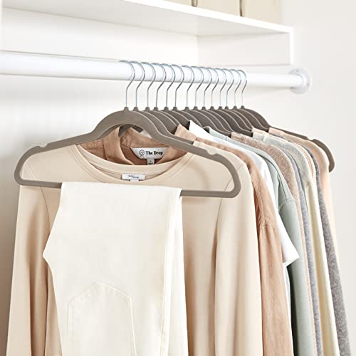 Amazon Basics Slim Velvet Non-Slip Space Saving Suit Clothes Hangers, Sturdy Metal, Gray/Silver, 30-Pack - color: Gray/Silver, size: Pack of 30