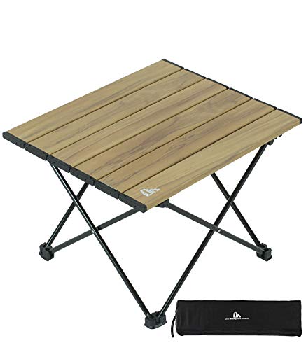 iClimb Ultralight Compact Camping Folding Table with Carry Bag (Nature- S) - color: Nature, size: Small