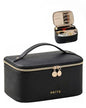Prite Makeup Bag, Large Capacity Cosmetic Bag for Women and Girls, Waterproof PU Leather Travel Makeup Case, Toiletry Organizer with Handle and Divider for Skincare and Brushes - Black - color: Black