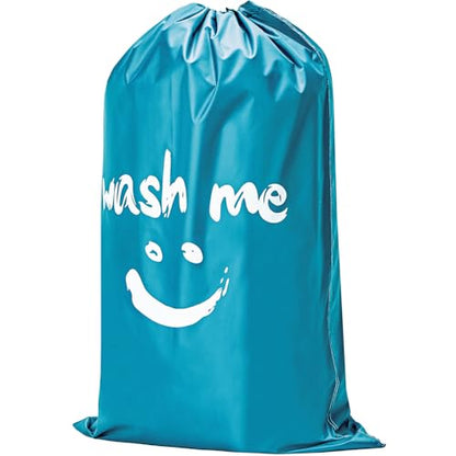 HOMEST XL Laundry Bag 28" x 40", Extra Large Dirty Clothes Organizer Holds 3-4 Loads, Machine Washable Drawstring Laundry Bag for Dorm, Camp, Laundromat, Family, Travel, Sky Blue - color: (1 pack-Wash me)Sky Blue