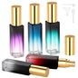 Segbeauty 0.34oz Travel Perfume Bottle Refillable, 5pcs 10ml Mini Glass Perfume Atomizers, Empty Portable Travel Size Cologne Spray Bottle, Small Cologne Sprayer with Refill Pump Tools - color: Green Blue Red Purple Black, style: Mini Bottles