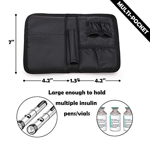 apollo walker Insulin Cooler Travel Case, TSA Approved Diabetic Medication Cooler with Ice Packs and Insulation Liner for Insulin Pens & Supplies - color: Black, size: Medium