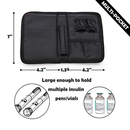 apollo walker Insulin Cooler Travel Case, TSA Approved Diabetic Medication Cooler with Ice Packs and Insulation Liner for Insulin Pens & Supplies - color: Black, size: Medium