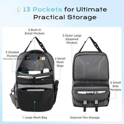 Coverado Backseat Car Organizer, Heavy-Duty Durable Dual-Way Use Car Back Seat Organizer Waterproof with Reinforced Pockets, Zipper Closure Design, Protect Valuables from Spills, Keeps Car Tidy - size: 1 Pack-New