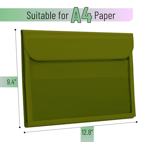 Mr. Pen- Green Letter Size File Folders, Clear Plastic, Document Folders - color: Green