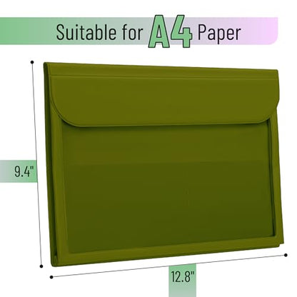 Mr. Pen- Green Letter Size File Folders, Clear Plastic, Document Folders - color: Green