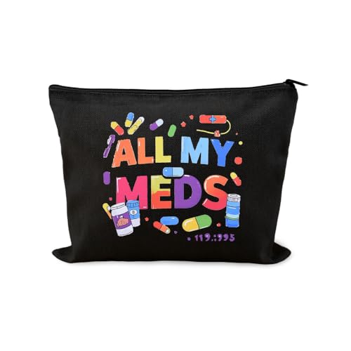 Zippered Pouch for Medical Supplies Daily Medicine Bag for Nurse Bag Essential Items Funny Medicine Pouch Pharmacist Pharmacy Toiletry Bags Canvas Practitioner Cosmetic Bags Patient Doctor Gift Ideas - color: Funny Medicine Pouch