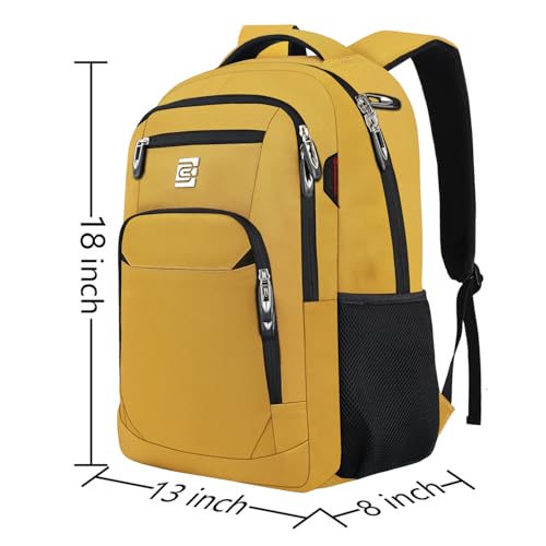 Volher Laptop Backpack,Business Travel Anti Theft Slim Durable Laptops Backpack,Water Resistant College Computer Bag for Women & Men Fits 15.6 Inch Laptop and Notebook-Yellow - color: Yellow, size: 15.6 Inch, style: Laptop