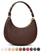 Vantamo Crescent Bags For Women with RFID Protection, Half Moon Clutch Purses for Women with Anti-Theft Clip for Extra Safety - color: Coffee