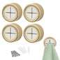 S&T INC. Round Adhesive Push Towel Hooks for Kitchen, Hand and Dish Towels, Brushed Gold, 4 Pack - color: Gold