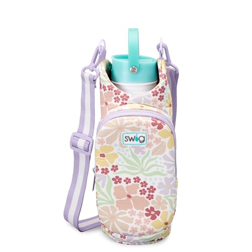 Swig Life Water Bottle Sling Bag, Water Bottle Holder with Adjustable Strap, Carrier Bag with Zippered Phone Pocket, Holds 36oz (Fresh Cut) - color: Fresh Cut