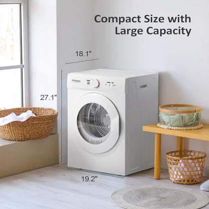 ROVSUN 1.8 Cu.Ft Portable Clothes Dryer, Front Load Dryer Machine, Compact Laundry Dryer with Stainless Steel Tub for Apartment, Home, Dorm (Classic Knob Control) - style: 1.8 CU. FT.