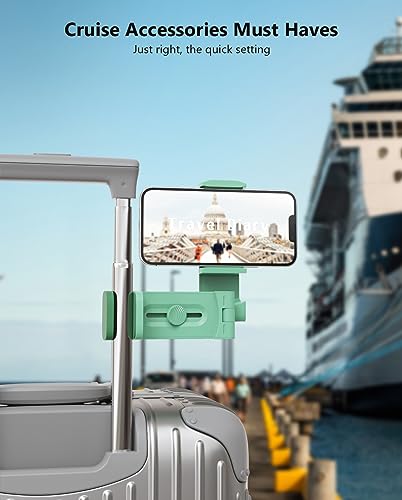 MiiKARE Travel Essentials Airplane Phone Holder, Universal Handsfree Phone Mount for Flying with 360 Degree Rotation, Travel Must Haves Phone Stand for Desk, Tray Table, Green - color: Green