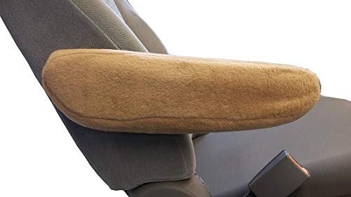 Car Console Covers Plus Pair of Fleece Armrest Covers Designed for Honda Pilot 2016-2022 for Pull Down Armrests Made in USA Tan - color: TAN
