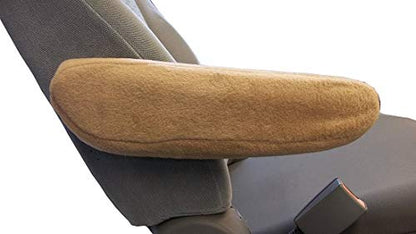Car Console Covers Plus Pair of Fleece Armrest Covers Designed for Honda Pilot 2016-2022 for Pull Down Armrests Made in USA Tan - color: TAN