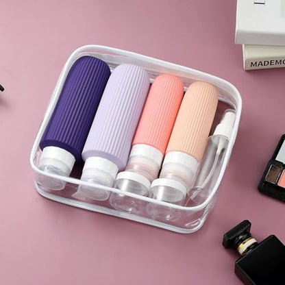 Mrsdry 16 Pack Travel Bottles for Toiletries, Large 6oz Silicone Travel Containers with No-Drip Valve and Wide Opening - color: Purple, size: Large