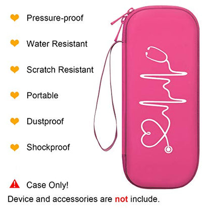 BOVKE Travel Carrying Case Compatible with 3M Littmann Classic III,MDF Acoustica Deluxe Stethoscopes - Extra Room for Medical Bandage Scissors EMT Trauma Shears and LED Penlight, Raspberry - color: Pu Leather_Raspberry