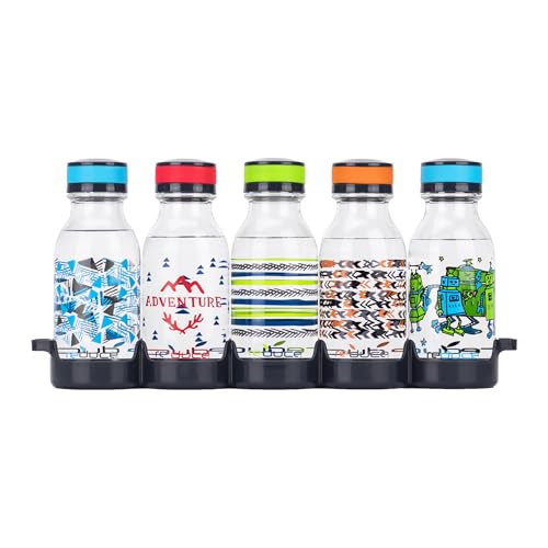 REDUCE WaterWeek Refillable Water Bottles, 14 oz - Includes 5 WaterWeek Leak Proof Tritan Reusable Water Bottles - Includes Fridge Tray - Navigate - color: Navigate, size: 14 Ounces