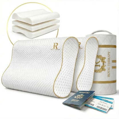 2-Pack Travel Memory Foam Pillow, Camping, Cervical for Pain, Contour, Pillow for Neck and Shoulder, Neck - size: Travel 18 x 12 x 5" (2-pack)
