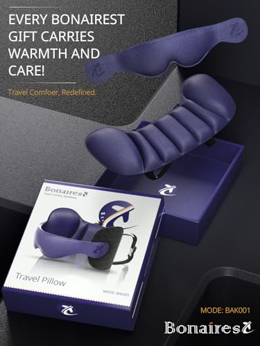 Travel Pillow, Airplane Neck Pillow for Long Flight, Oversized Head Strap with 3D Eye Mask for Sleep, 360°Support Headrest, Stop Bobblehead, Ultimate Travel Essentials for Men Women Purple