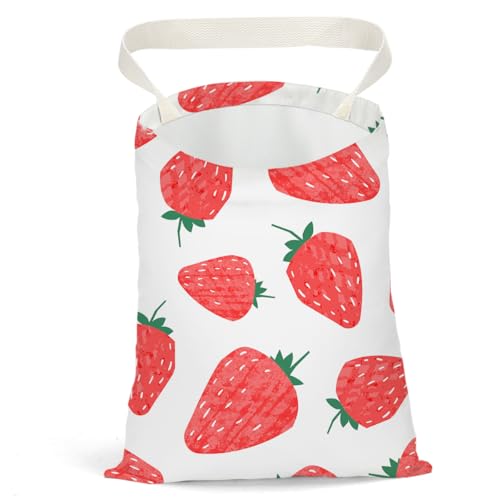 Car Trash Bag Car Garbage Bag Hanging Cars Trash Can, Waterproof Cars Back Seat Organizer for Vehicle Travelling Camping Strawberry Decor - color: Strawberry