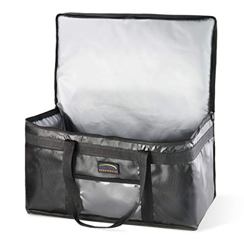 New Star Foodservice Commercial Insulated Food Delivery Bag, Full Size, 21.5 x 11 x 12.5 Inch, Black - size: 21.5" W x 11" H x 12.5" D