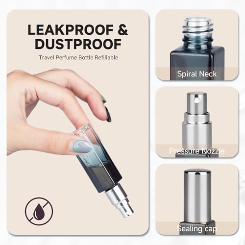 Perfume Travel Refillable Atomizer, 3 Pack 10ml Leak Proof Refillable Perfume Bottle for Air Travel, Purse and Business Trips, Glass Atomizer Sprayer for Cologne with Funnel & Pipette - color: Gradientblue Silver