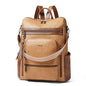 Shrrie Vegan Leather Laptop Backpack for Women 15.6 inch Work Backpack Fashion Travel Backpack Purse for Business College - color: 1 Camel With Brown