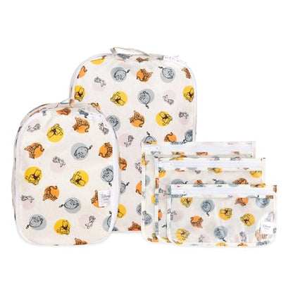 Bumkins Disney Packing Cubes and TSA Approved Pouches for Travel Bag, Organize Luggage with Compression Bags, Essential Traveling Accessories to Pack Clothes, Toiletries, Carryon, 5-pc Winnie the Pooh - color: B4 Winnie the Pooh-set