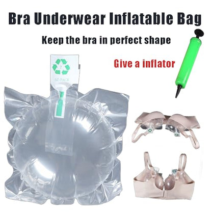 Ouliget Portable Bra Underwear Inflatable Bag,Bra Support Bag for Preventing Deformation,Traveling Lingerie Protective Organizer Bag,50 Pieces