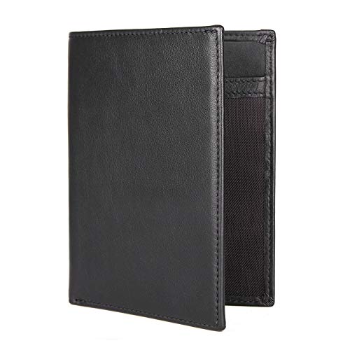 Polare RFID Blocking Napa Leather Passport Holder Travel Wallet For Men and Women (Black) - color: Black