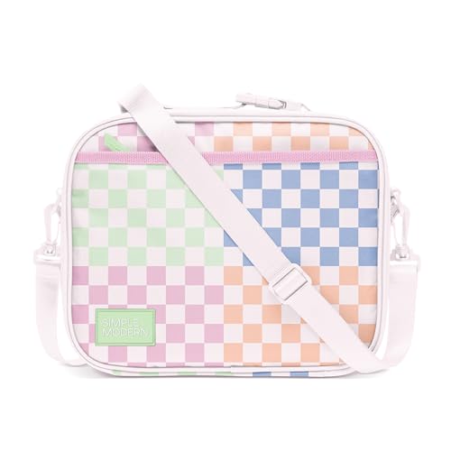 Simple Modern Hadley Lunch Box with Shoulder Strap | Kids & Adults | Insulated Bag with Pockets for Women, Men, Girls, Boys - color: Pattern: Hopscotch Checkmate