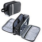 BAGSPRITE Large Toiletry Bag for Men, Women Travel Bag with Hanging Hook, Water-resistant Makeup Cosmetic Bag Shaving Kit Organizer, Bathroom Bag for Traveling - color: Black White