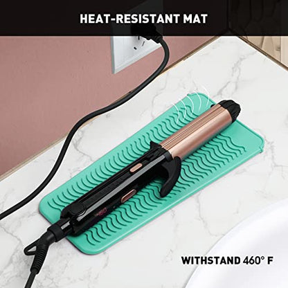 ZAXOP Resistant Silicone Mat Pouch for Flat Iron, Curling Iron,Hot Hair Tools (Mintgreen) - color: Mintgreen, size: 1 PACK