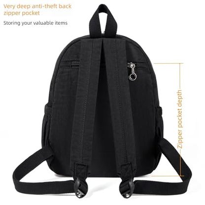 AOTIAN Mini Lightweight 11.8 Inch Backpack Durable Travel Hiking Women and Girls Small Daypack, 7 Liters Black - color: Black