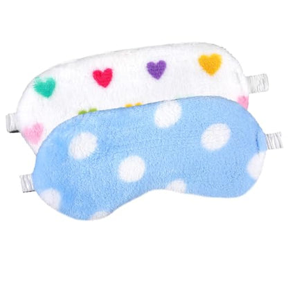 2PCS Plush Sleeping Eye Mask, Soft Plush Eye Mask, Fuffy Eye Cover Comfortable Sleep Mask Blindfold Rainbow Faux Fur Eye Shade for Women, Men and Kids Travel Nap Sleeping - color: Love