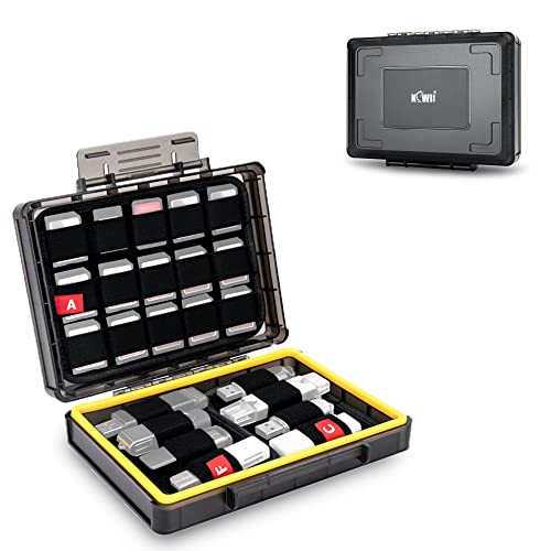 USB Flash Drive Case Holder - Thumb Drive & Memory Card Organizer with Stackable Design for 16 USB A/C & 30 SD/SDHC/SDXC/CFexpress Type A Cards - color: For 16 USB Flash Drives