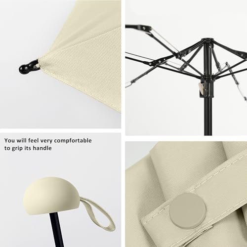 BAODINI Travel Essentials Mini Umbrella for Purse With Case Small Compact UV Sun Protection Lightweight Tiny Pocket Manual Open Close Umbrella for Women Kids and Men Fits Purse Backpack - color: G-1-Creamy Yellow