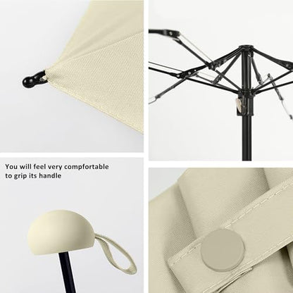 BAODINI Travel Essentials Mini Umbrella for Purse With Case Small Compact UV Sun Protection Lightweight Tiny Pocket Manual Open Close Umbrella for Women Kids and Men Fits Purse Backpack - color: G-1-Creamy Yellow