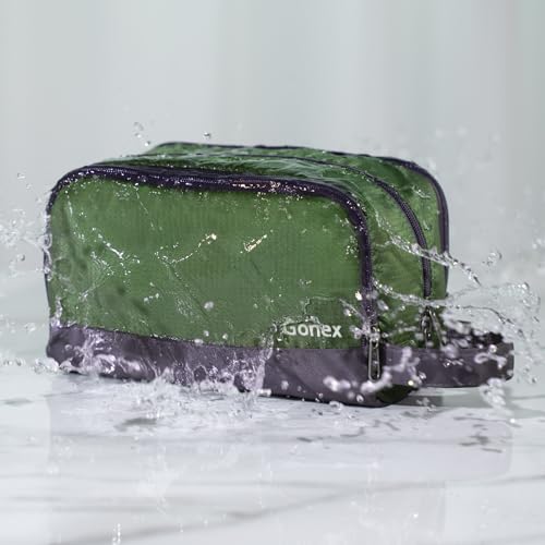 Gonex Travel Toiletry Bag Nylon, Shaving Bag Toiletry Organizer Olive Green - color: Olive Green