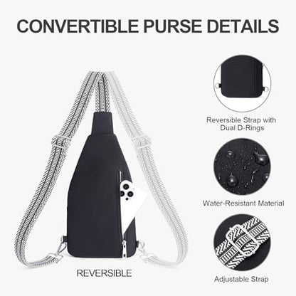 Small Sling Bag for Women, Puffer Crossbody Bag Anti Theft Travel RFID Purses Fanny Packs for Travel Hiking - color: Black