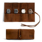 Hide & Drink, Leather Watch Roll Organizer Handmade from Full Grain Leather, Holds Up to 4 Watches, Easy Carry On Watchlover Storage (Swayze Suede) - color: Swayze Suede