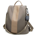 PINCNEL Women Khaki Medium Backpack Purse Waterproof Nylon Anti-theft Rucksack Lightweight Shoulder Bag - color: Khaki, size: Medium