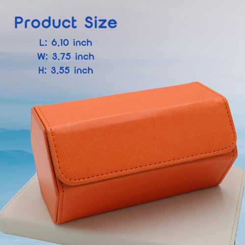Watch Travel Hexagon Case Portable Organizer - Luxury Watch Hexagon Travel Box Recycled Leather Storage and Display for Men and Women(2Slot-Orange) - color: Hexagon-Orange, size: Double slots