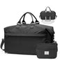 Travel Duffel Bag,Carry-On Overnight Weekender Bags for Women,Personal Item Travel Bag with Shoes Compartment,Sports Gym Bag - color: Black with Toiletry Bag