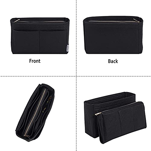 Vercord Felt Organizer Insert For Purse Handbag Tote Bag In Bag Inside Shaper Divider Neo Black Slender Medium - color: A Black, size: Slender Medium